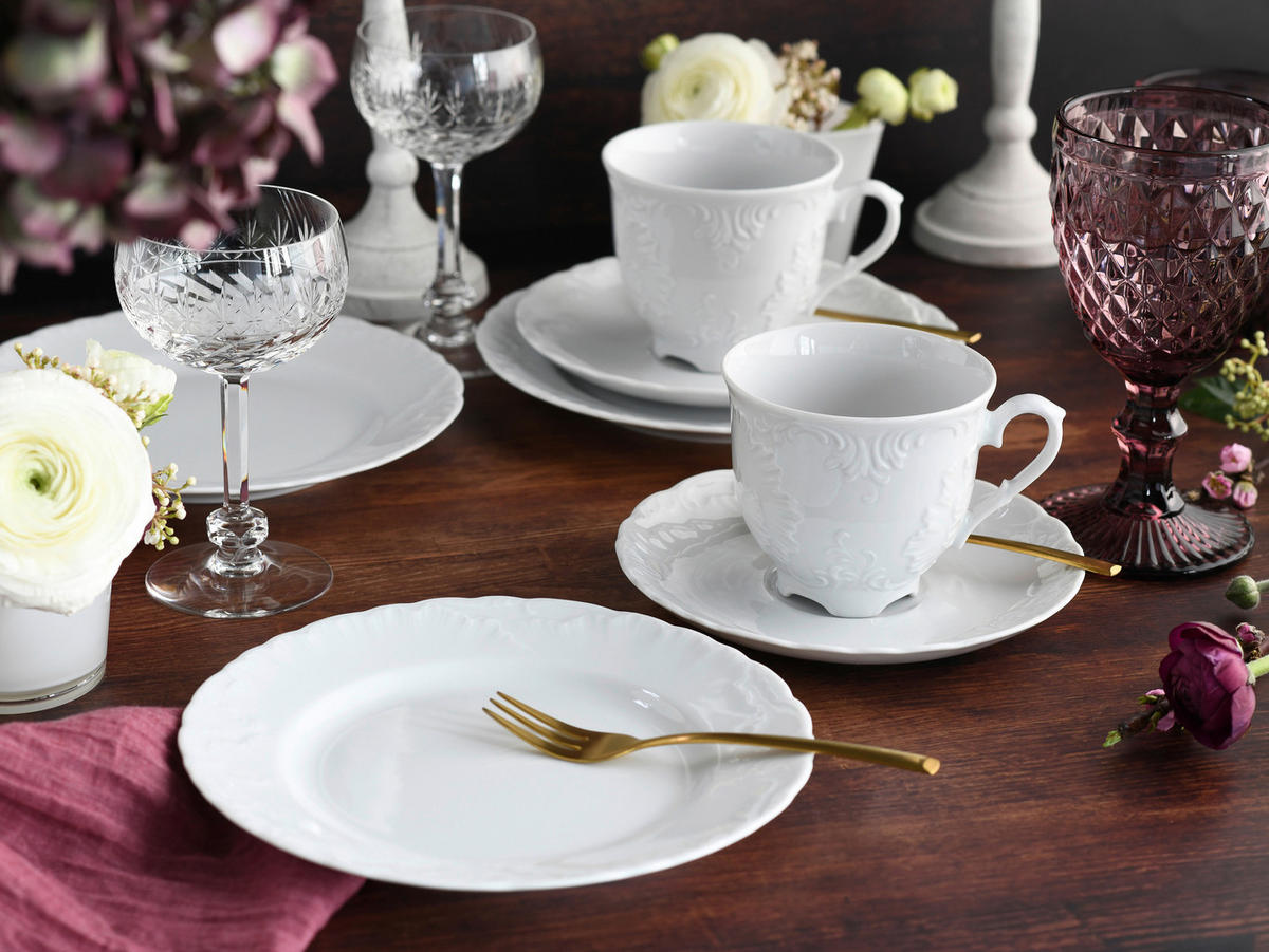 CreaTable Kombiservice Rokoko weiß Porzellan 30 tlg. Rokoko - weiß - CreaTable