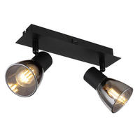 GLOBO Spot schwarz Metall B/H/T: ca. 7x15,5x25 cm E14 2 Brennstellen CLAUDE - schwarz (7,00/15,50/25,00cm) - GLOBO