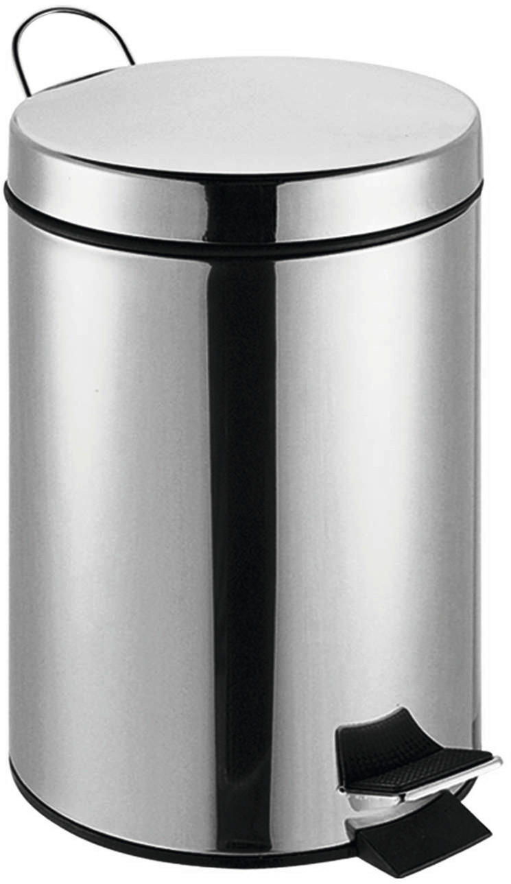 POCOline Treteimer silber Edelstahl B/H/L: ca. 20,5x28x20,5 cm Treteimer 5l - silber (20,50/20,50/28,00cm) - POCOline