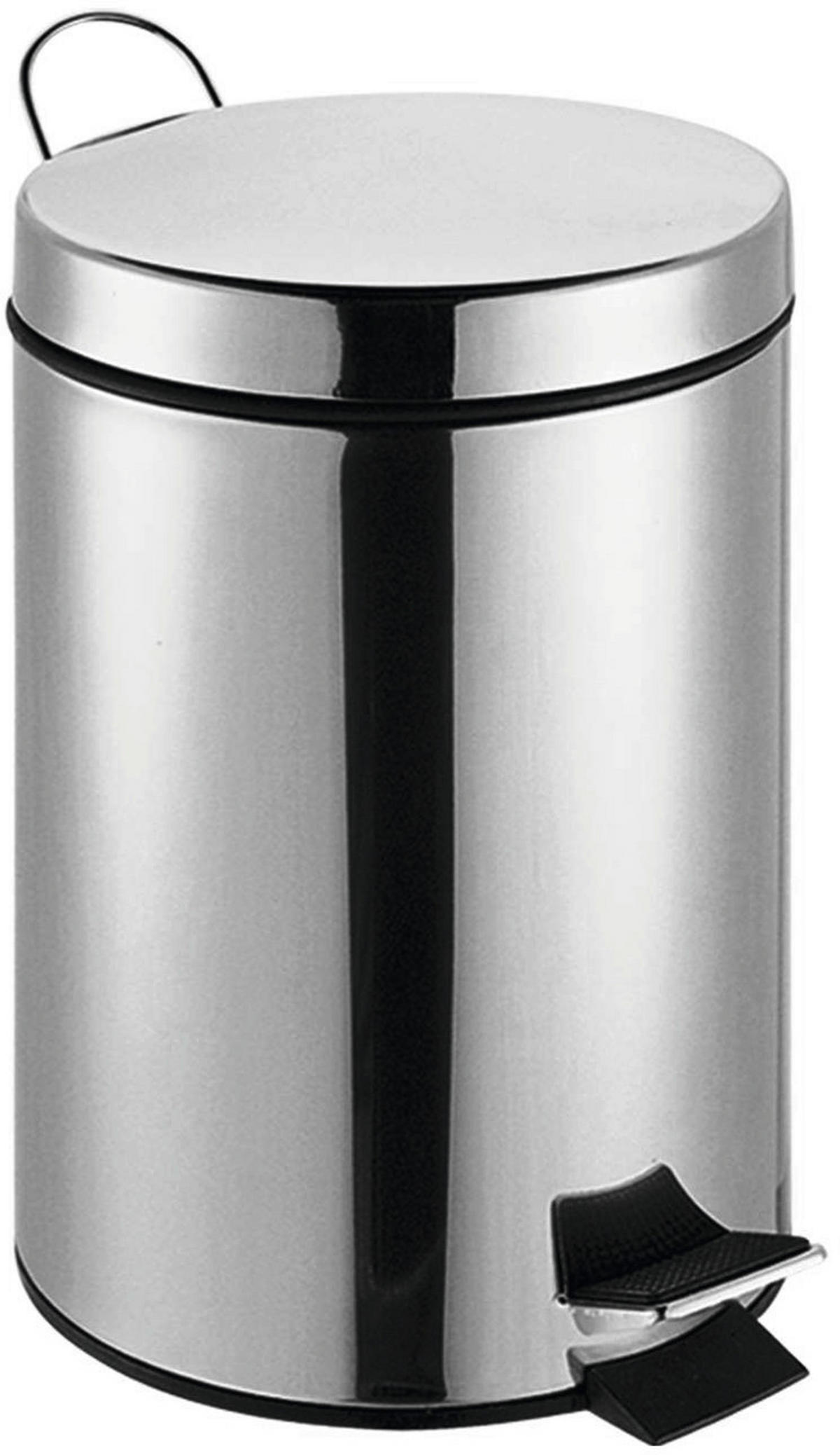 POCOline Treteimer silber Edelstahl B/H/L: ca. 20,5x28x20,5 cm Treteimer 5l - silber (20,50/20,50/28,00cm) - POCOline