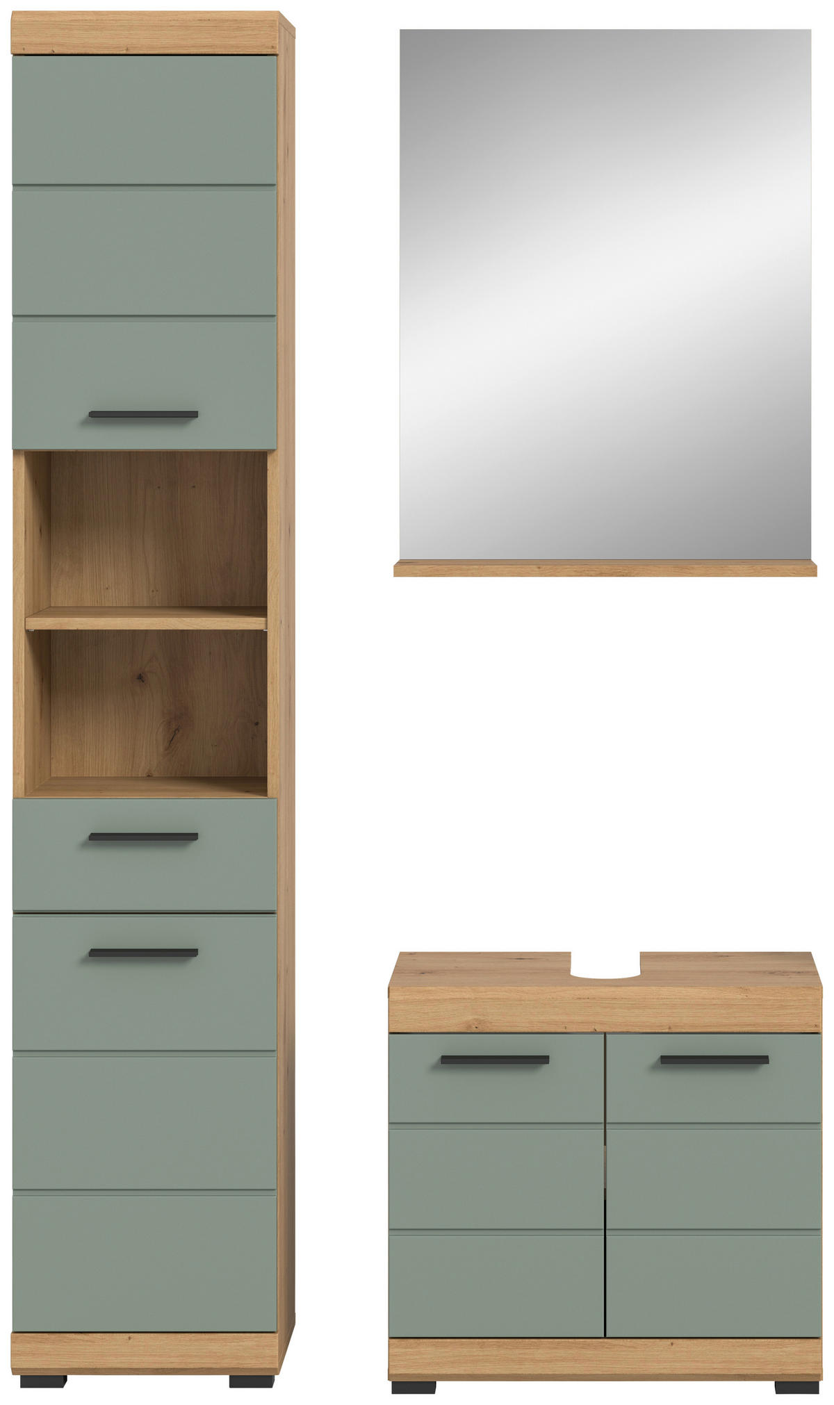 Badezimmer-Set Scout Eiche Artisan Nachbildung salbei Nachbildung B/H/T: ca. 112x191x34 cm Scout - Eiche/salbei (112,00/191,00/34,00cm) - xonox.home