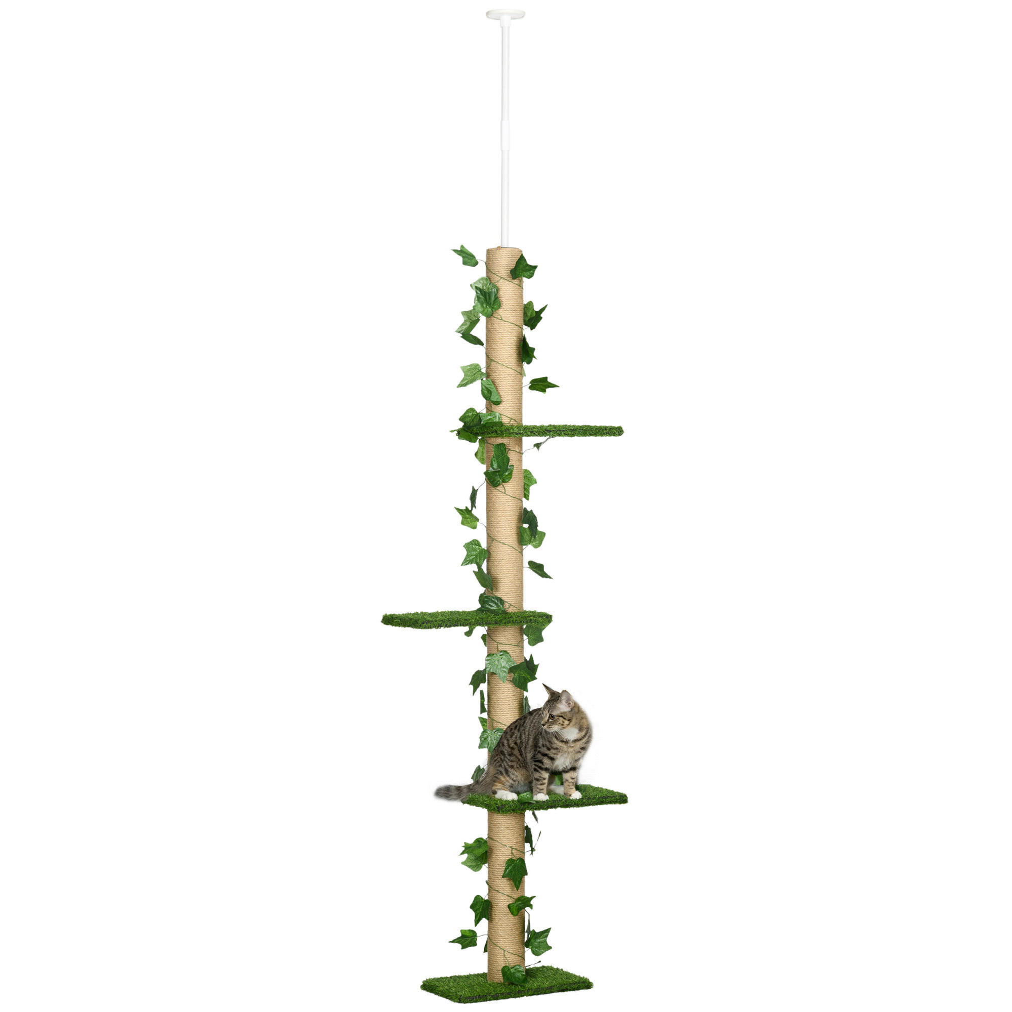 PawHut Kratzbaum gelb Spanplatte B/H/L: ca. 21x242x37 cm Kratzbaum - gelb/grün (37,00/21,00/242,00cm) - PawHut