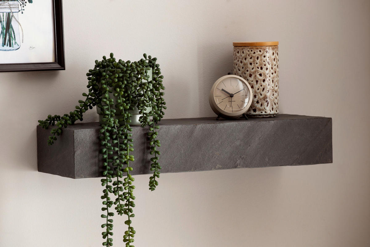 Wandregal grau B/H/T: ca. 60x10x20 cm Wandregal - grau (60,00/10,00/20,00cm) - Wohnling