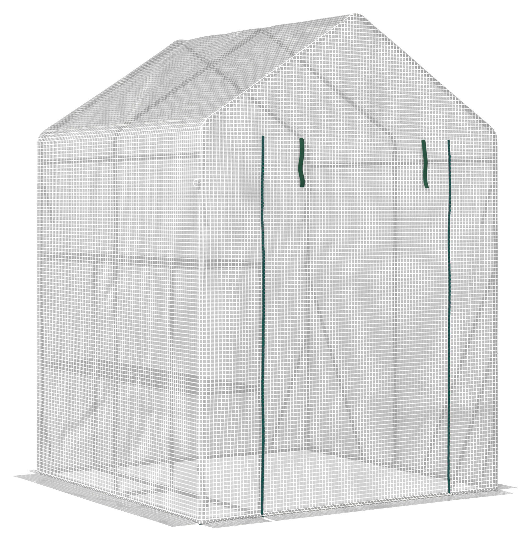 Outsunny Gewächshaus B/H/L: ca. 143x195x143 cm Gewächshaus - weiß (143,00/143,00/195,00cm) - Outsunny