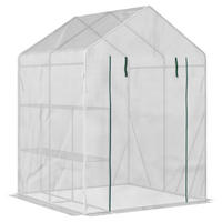 Outsunny Gewächshaus B/H/L: ca. 143x195x143 cm Gewächshaus - weiß (143,00/143,00/195,00cm) - Outsunny