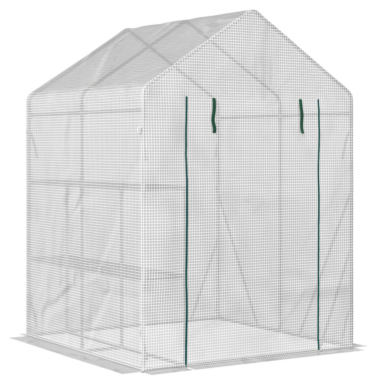 Outsunny Gewächshaus B/H/L: ca. 143x195x143 cm Gewächshaus - weiß (143,00/143,00/195,00cm) - Outsunny