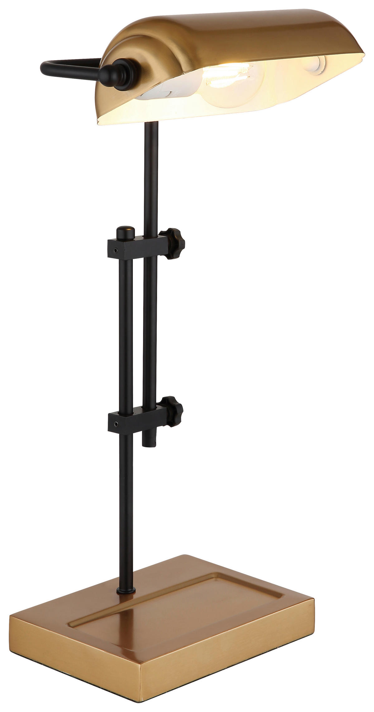 GLOBO Tischleuchte schwarz gold Metall B/H/T: ca. 18,2x50x26,5 cm E27 1 Brennstellen MARID - gold/schwarz (18,20/50,00/26,50cm) - GLOBO