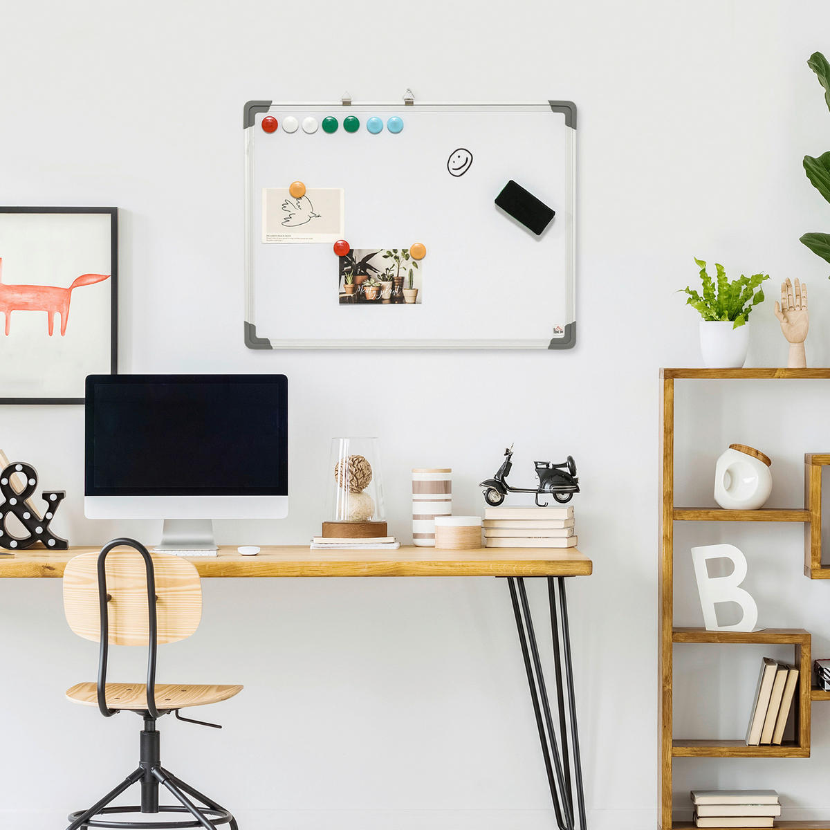 HOMCOM Wandboard Whiteboard - weiß (45,00/1,80/60,00cm) - HOMCOM