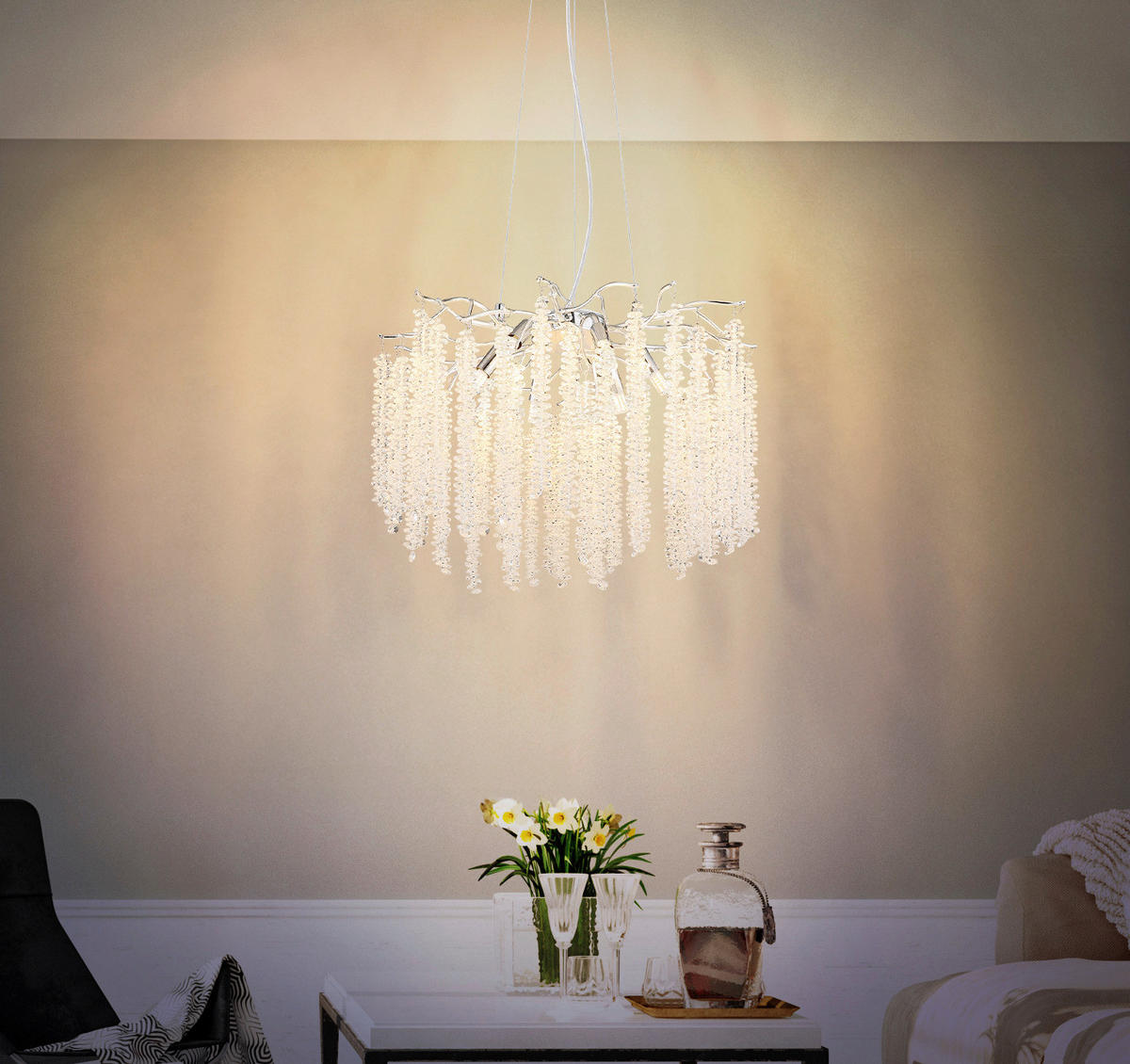 GLOBO Luster Luster-Laverne - klar/Chrom (54,00/54,00/25,00cm) - GLOBO