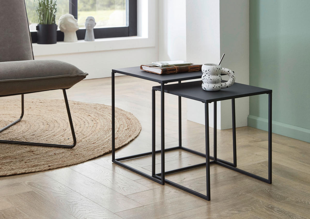 Couchtisch 2er Set schwarz B/H/T: ca. 38x41x38 cm 2er Set - schwarz (38,00/41,00/38,00cm) - xonox.home