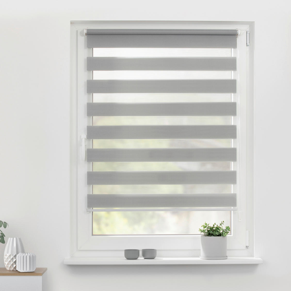 Doppelrollo Duo grau B/L: ca. 55x150 cm Duo - grau (55,00/150,00cm) - LICHTBLICK