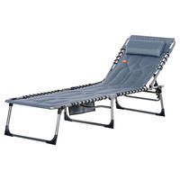 Outsunny Sonnenliege grau Stahl B/H/L: ca. 57x30x188 cm Sonnenliege - grau (188,00/57,00/30,00cm) - Outsunny