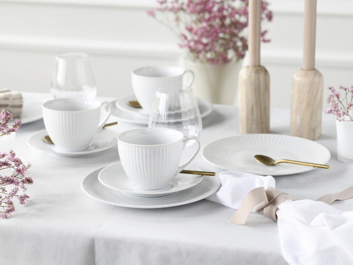 CreaTable Kombiservice Valencia weiß Porzellan 30 tlg. Valencia - weiß - CreaTable
