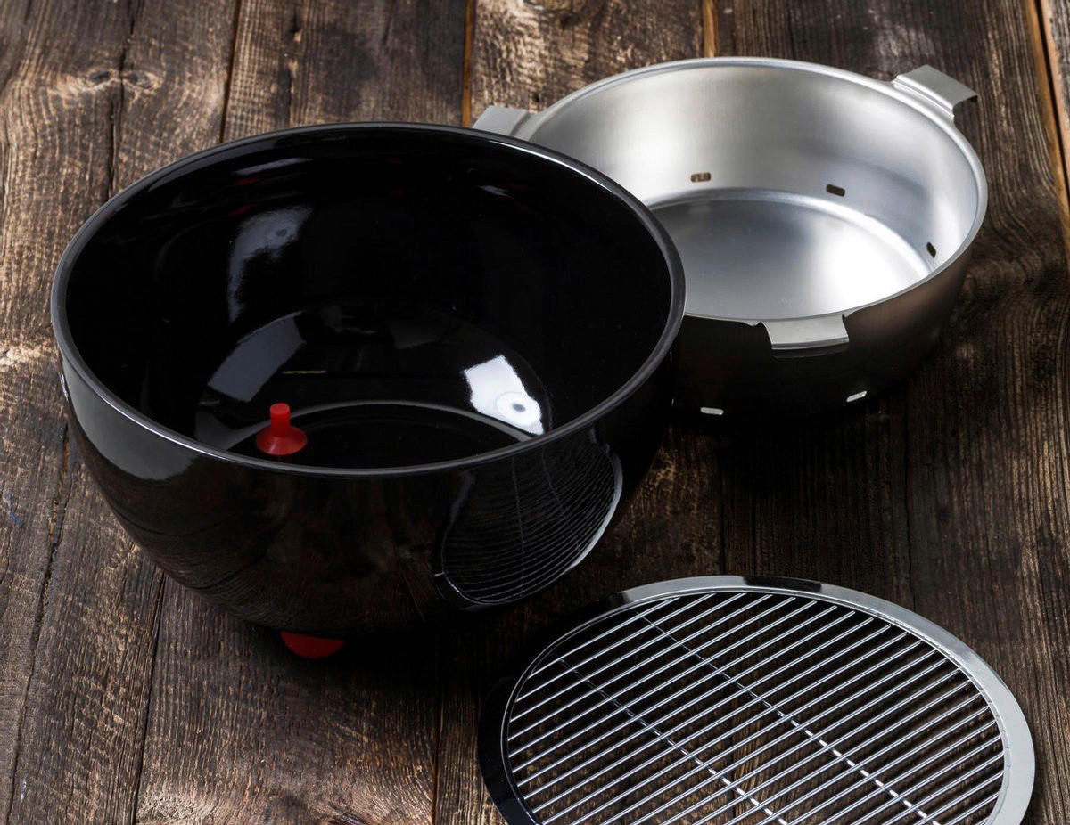 Holzkohle Tischgrill schwarz Edelstahl Keramik B/H/L: ca. 41x16x7 cm Tischgrill_Holzkohle_GreenPan - schwarz/silber (7,00/41,00/16,00cm)