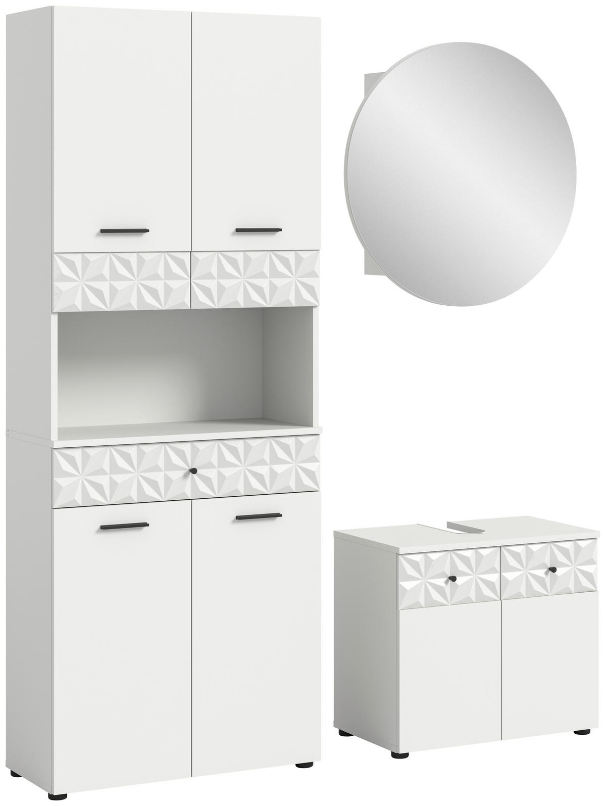 Badezimmer-Set Prisma weiß B/H/T: ca. 176x187x37 cm Prisma - weiß (176,00/187,00/37,00cm) - xonox.home