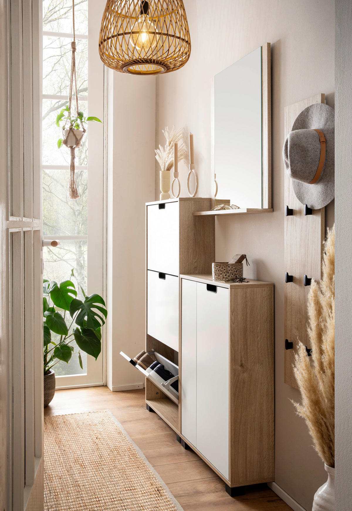 Garderobenhaken Emmik Eiche Eiche weiß Nachbildung B/H/T: ca. 24,5x109x2,6 cm Emmik - Eiche (24,50/109,00/2,60cm) - Möbelpartner