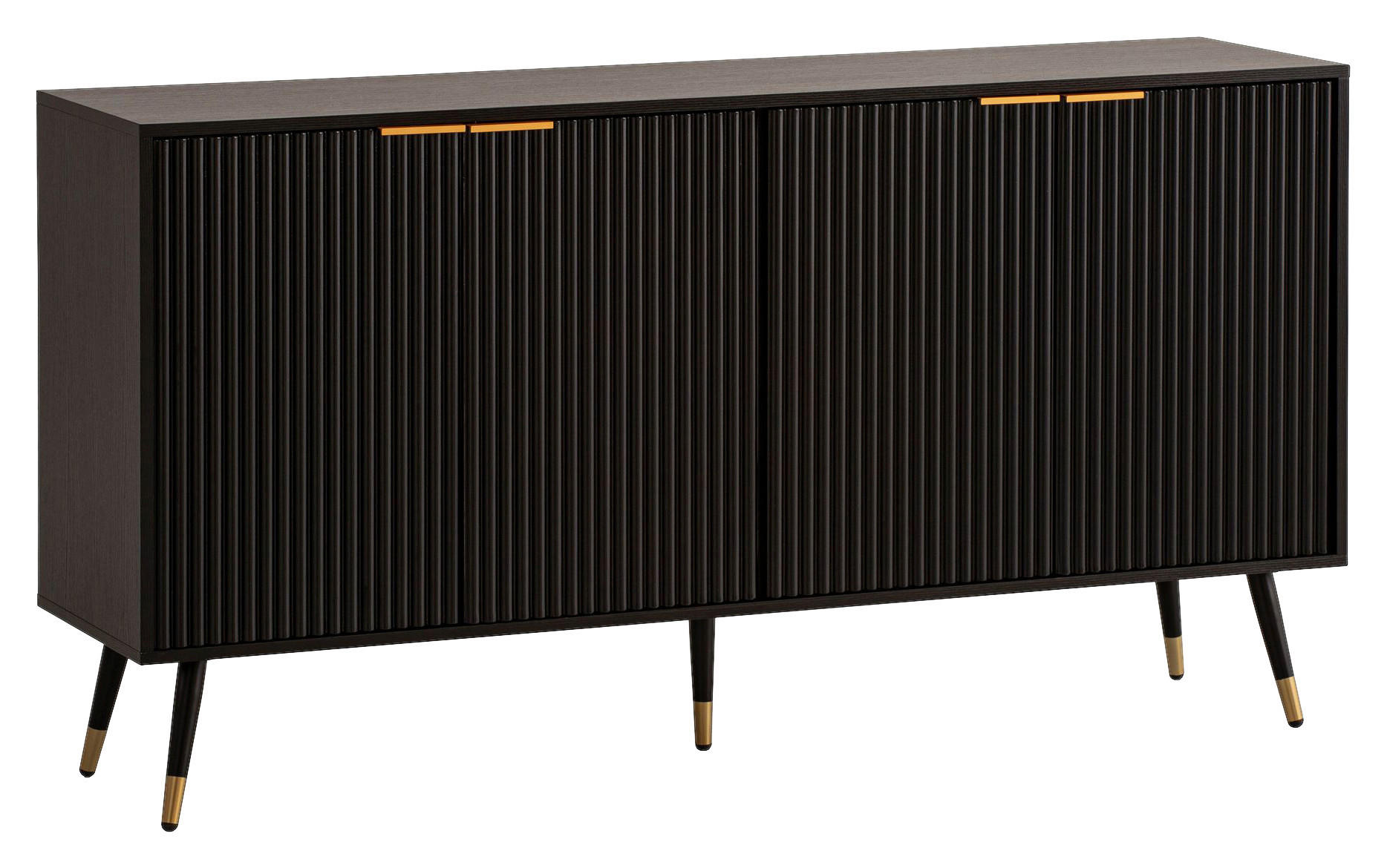 Sideboard schwarz B/H/T: ca. 150x81x39 cm Sideboard - schwarz (150,00/81,00/39,00cm) - Wohnling