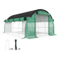 Outsunny Folientunnel B/H/L: ca. 300x198x400 cm Folientunnel - grün (400,00/300,00/198,00cm) - Outsunny