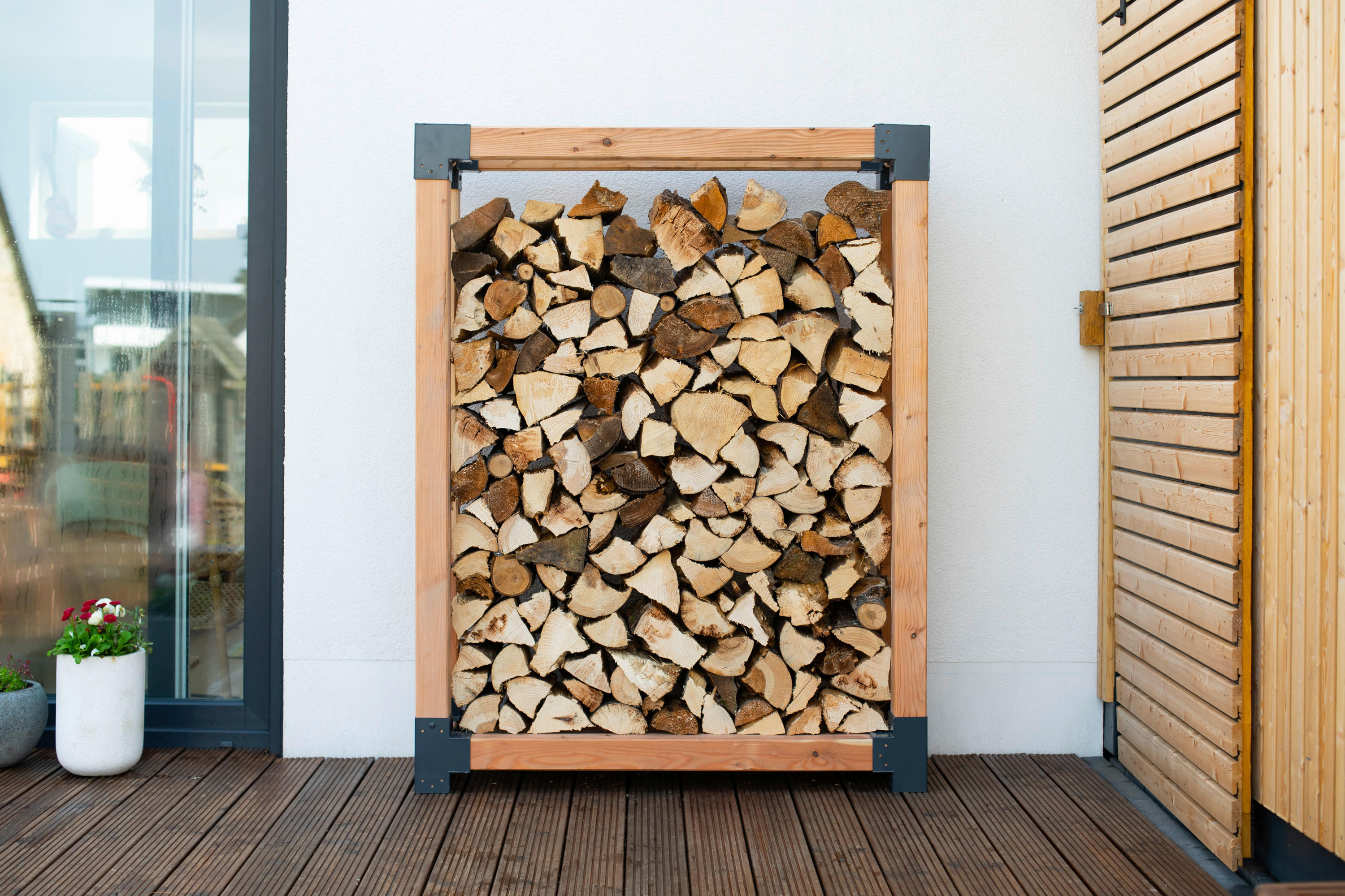 Westmann Kaminholzregal Michel natur B/H/L: ca. 40x180x138 cm Michel - natur (138,00/40,00/180,00cm) - Westmann