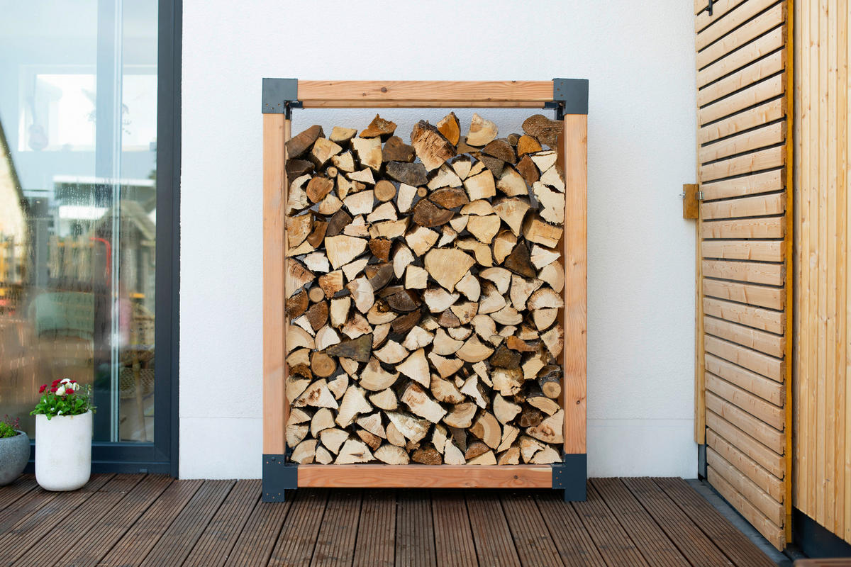 Westmann Kaminholzregal Michel natur B/H/L: ca. 40x180x138 cm Michel - natur (138,00/40,00/180,00cm) - Westmann