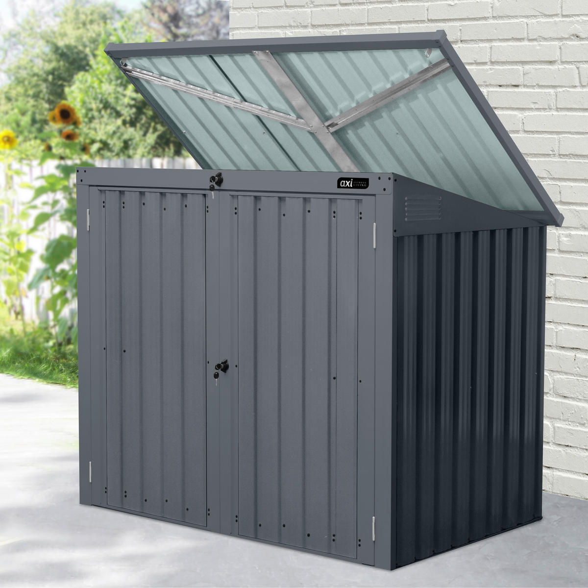 AXI Outdoor Living Mülltonnenbox Oscar anthrazit B/H/L: ca. 158x134x101 cm Oscar - anthrazit (101,00/158,00/134,00cm) - AXI Outdoor Living
