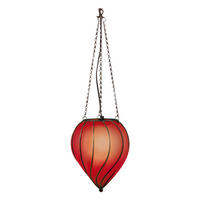 Näve Leuchten Pendelleuchte rot Glas Metall B/H/T/D: ca. 25x35x25x25 cm E27 1 Brennstellen ORIENT - rot (25,00/35,00/25,00cm) - Näve Leuchten