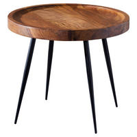 Beistelltisch natur schwarz lackiert Echtholz Eisen B/H/T: ca. 46x40x46 cm Beistelltisch - natur/schwarz (46,00/40,00/46,00cm) - Wohnling