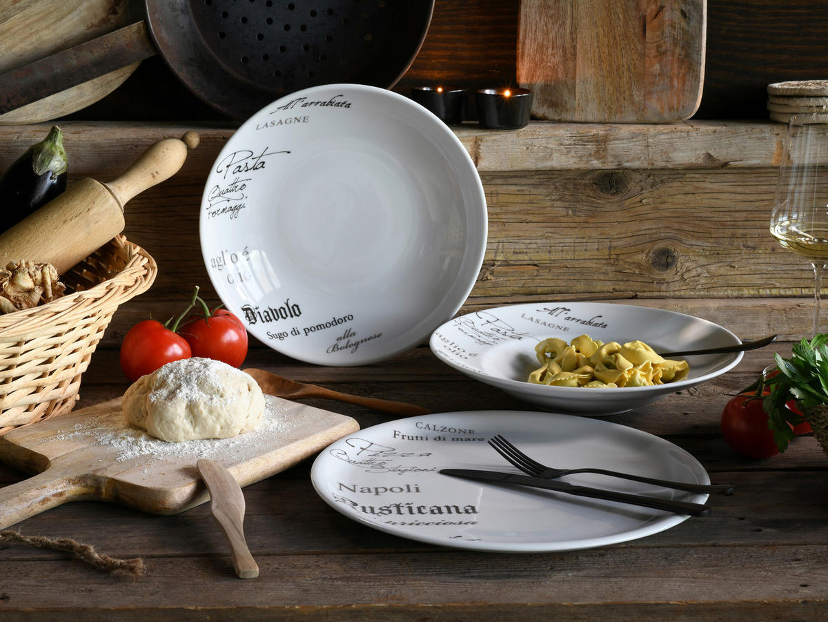 CreaTable Teller-Set Europa Gustoso weiß Porzellan Europa Gustoso - weiß - CreaTable