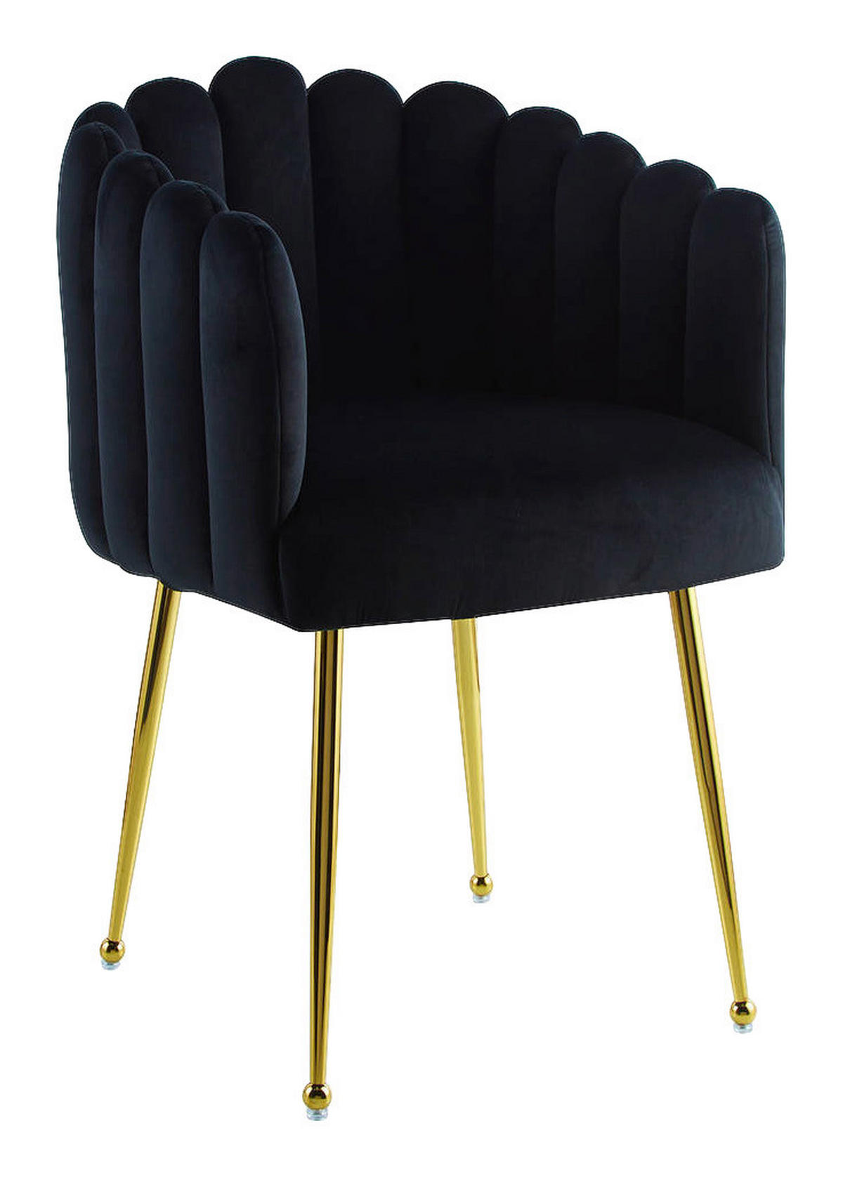 Stuhl Mucha 101 schwarz Microfaser B/H/T: ca. 59x85x56 cm Mucha 101 - gold/schwarz (59,00/85,00/56,00cm) - 360 Living