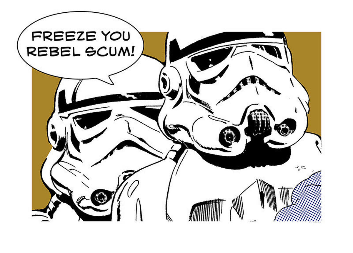 Komar Poster Star Wars Classic Comic Quote Storm Star Wars - Intro B/L: ca. 70x50 cm Star Wars Classic Comic Quote Storm - (70,00/50,00cm) - Komar