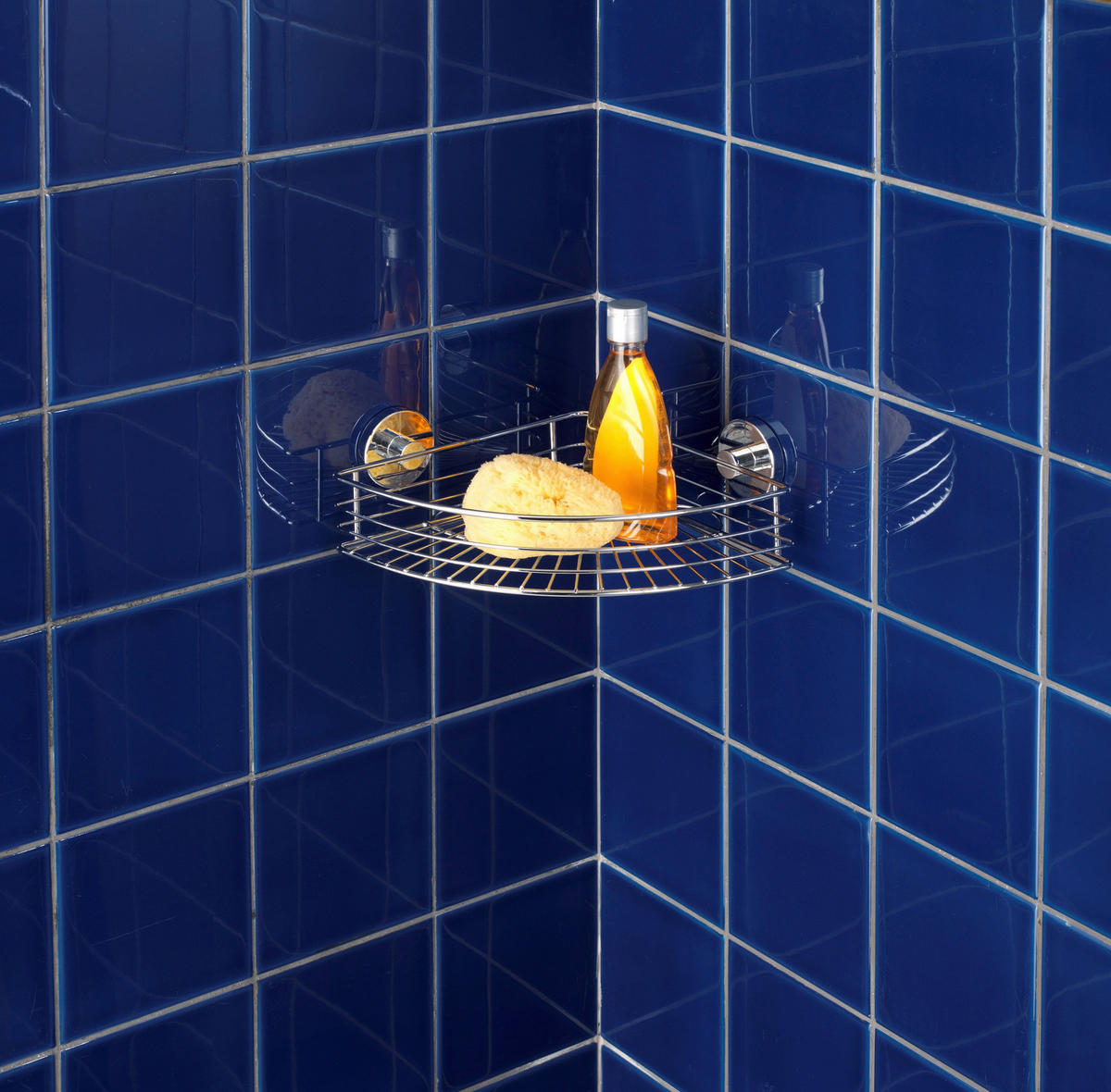 Eckablage Chrom Stahl B/H/L: ca. 31,5x8,5x22 cm Eckablage_1Etg.Vacuum-Loc - Chrom (22,00/31,50/8,50cm) - WENKO