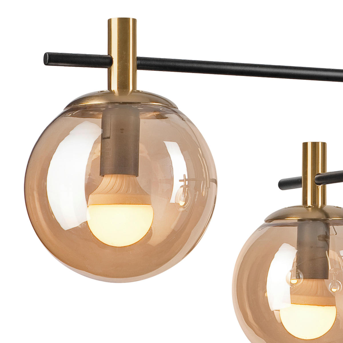 Lamkur Deckenleuchte gold Stahl Glas B/H/L: ca. 51x53x51 cm E14 6 Brennstellen LILOU - gold (51,00/51,00/53,00cm) - Lamkur