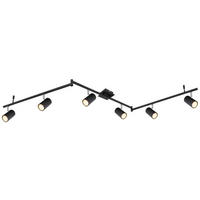 GLOBO Spot schwarz Metall B/H/T: ca. 10x18,5x180 cm GU10 6 Brennstellen ROBBY - schwarz (10,00/18,50/180,00cm) - GLOBO