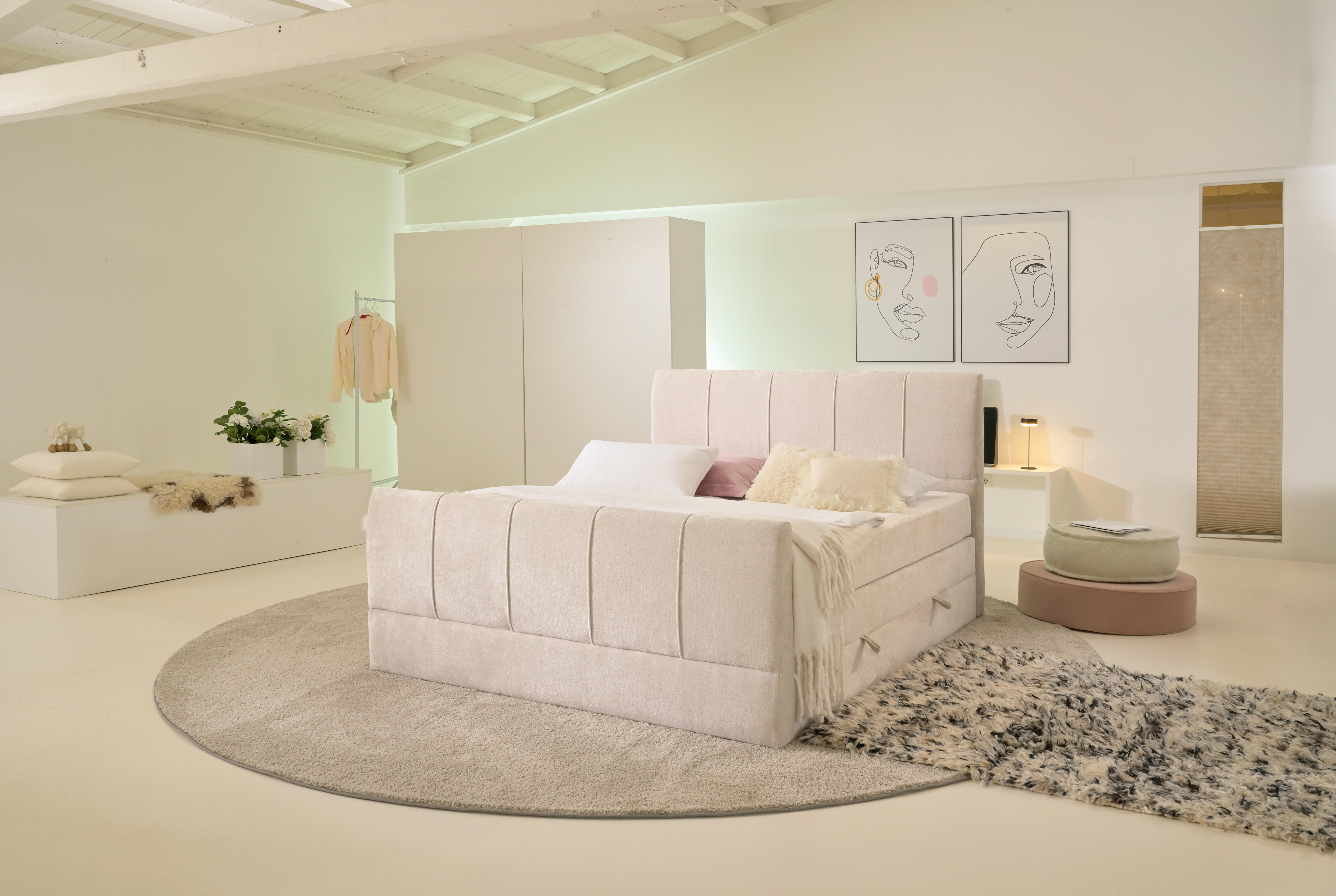 Boxspringbett Harmony creme Liegefläche B/L: ca. 180x200 cm Harmony - creme (184,00/120,00/224,00cm)