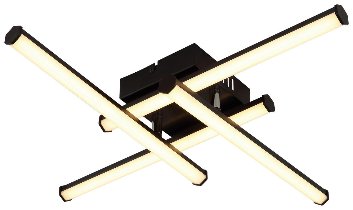 GLOBO LED-Deckenleuchte KIRINA 67342-24 schwarz Kunststoff B/H/L: ca. 50x8,8x50 cm 1 Brennstellen KIRINA - schwarz (50,00/50,00/8,80cm) - GLOBO