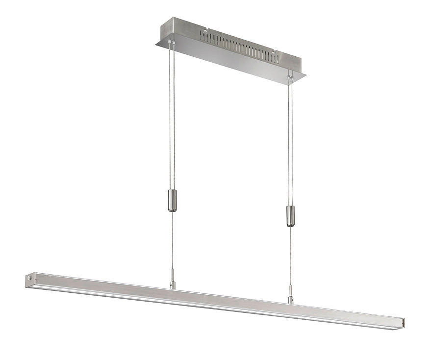 Fischer & Honsel LED-Pendelleuchte 60059 nickel matt Metall Acryl B/H/T: ca. 115x150x7 cm 2.0 Brennstellen Vitan TW - nickel matt (115,00/150,00/7,00cm) - Fischer & Honsel