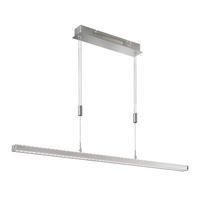 Fischer & Honsel LED-Pendelleuchte 60059 nickel matt Metall Acryl B/H/T: ca. 115x150x7 cm 2.0 Brennstellen Vitan TW - nickel matt (115,00/150,00/7,00cm) - Fischer & Honsel