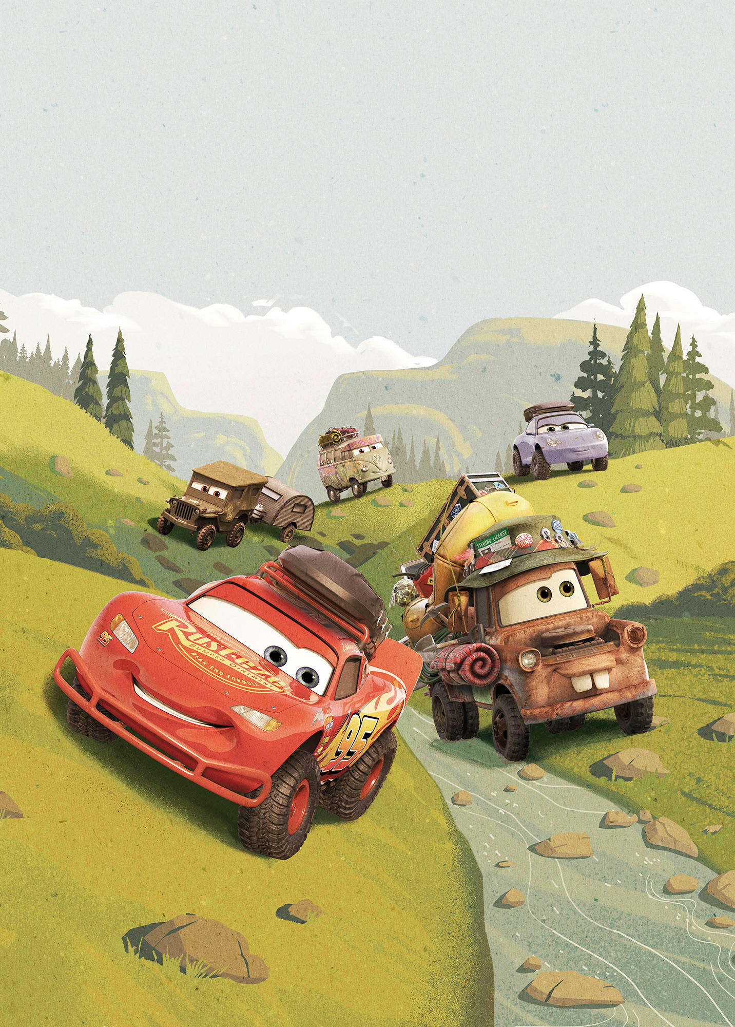 Komar Fototapete Cars Camping IADX4-034 multicolor B/H: ca. 200x280 cm Cars Camping IADX4-034 - multicolor (200,00/280,00cm) - Komar