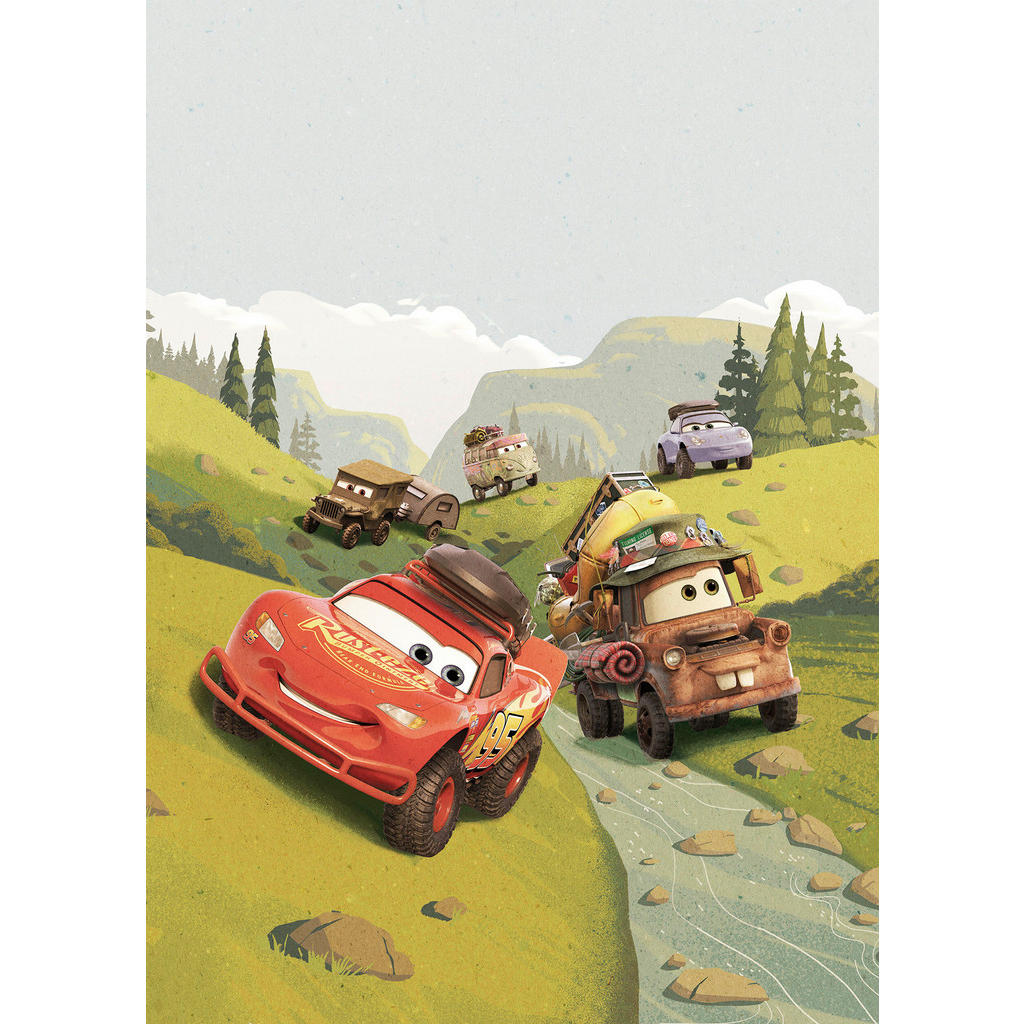 Komar Fototapete Cars Camping, glatt, bedruckt, Comic, Retro, mehrfarbig, BxH: 200x280 cm, glatt, bedruckt