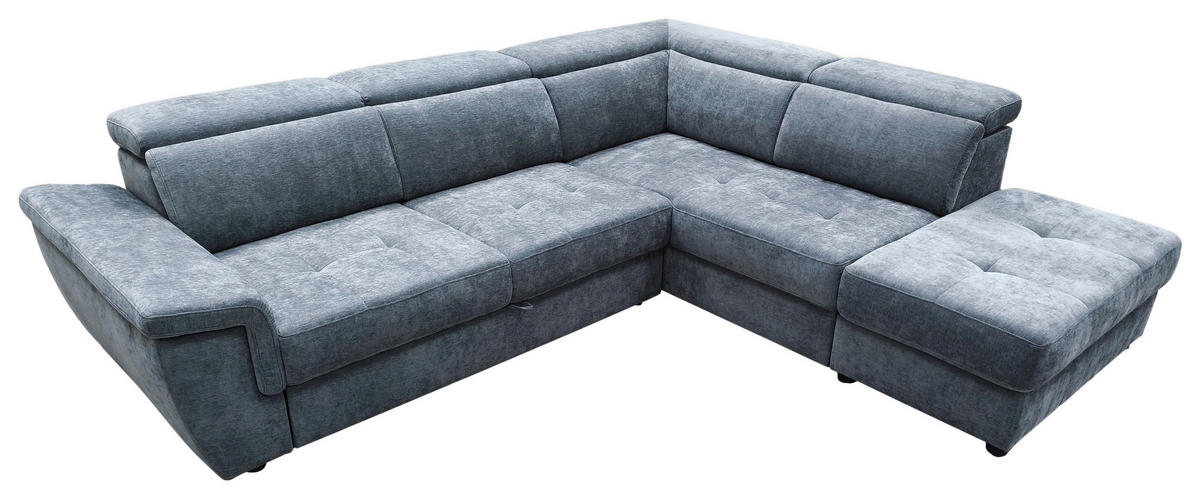 Funktionsecke Duca blaugrau Flachgewebe B/H/T: ca. 267x75x238 cm Duca - blaugrau/schwarz (267,00/75,00/238,00cm)