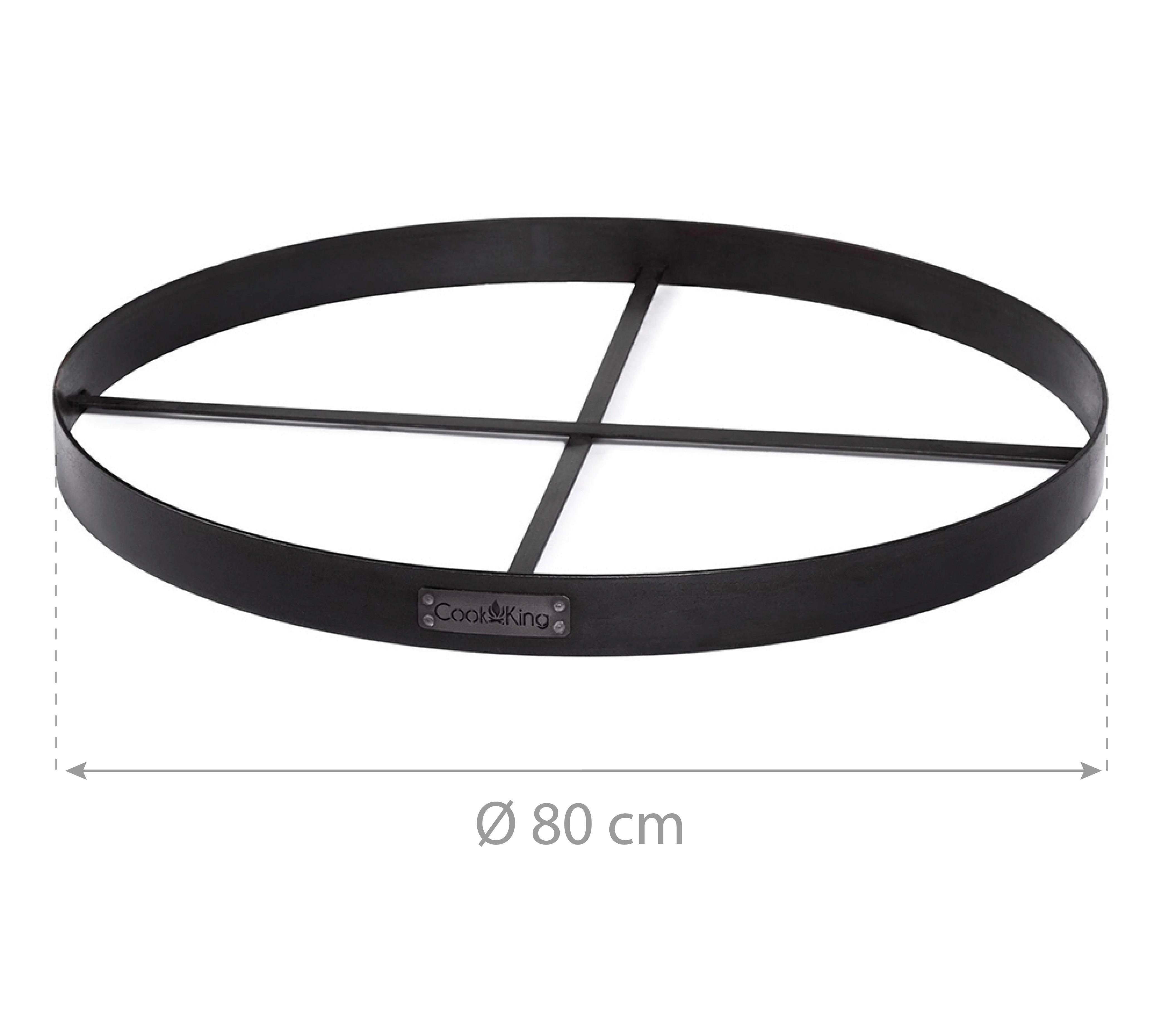 CookKing Feuerschalenbasis 80 schwarz Stahl B/H/T: ca. 80x6x80 cm 80 - schwarz (80,00/6,00/80,00cm) - CookKing