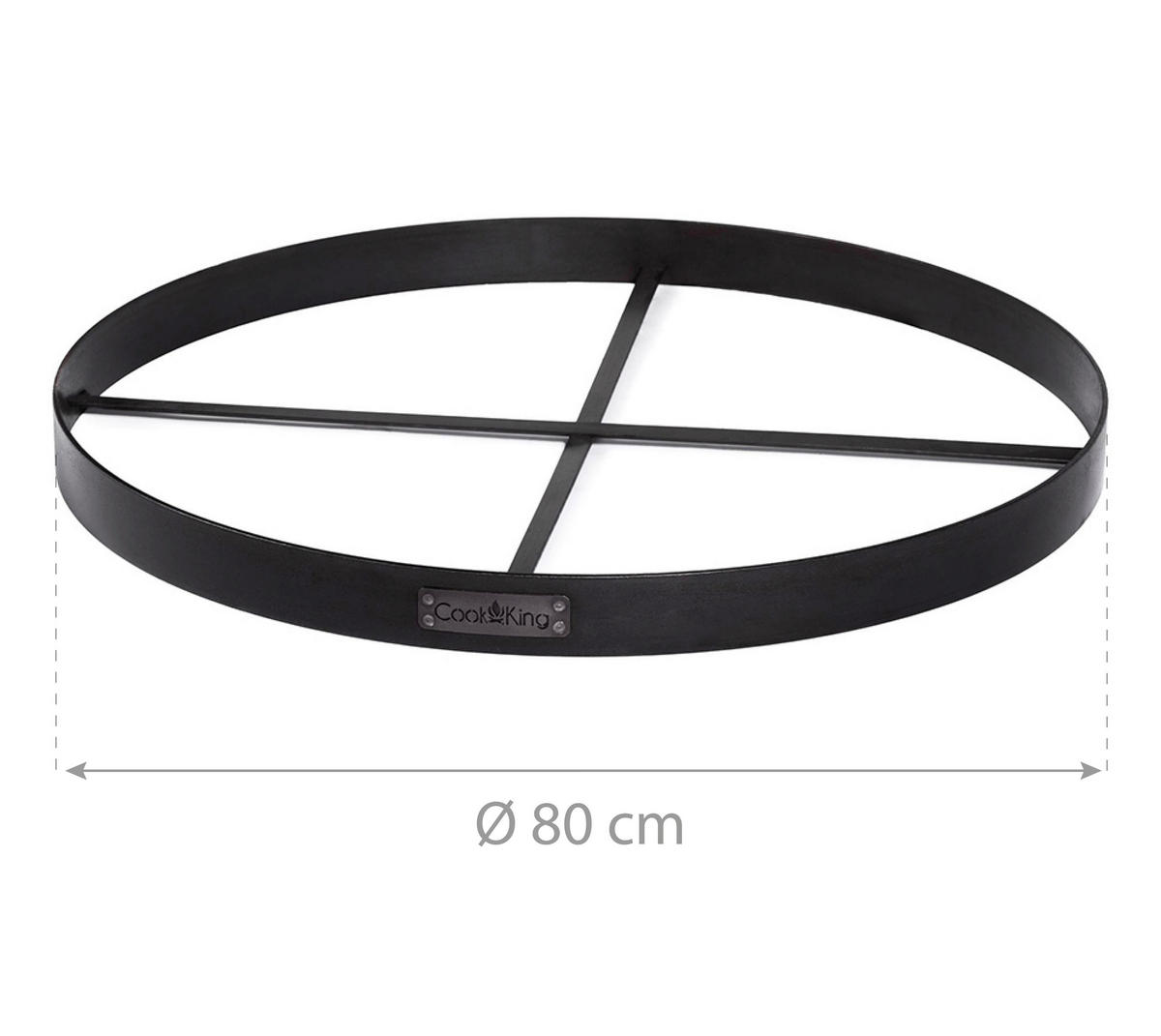 CookKing Feuerschalenbasis 80 schwarz Stahl B/H/T: ca. 80x6x80 cm 80 - schwarz (80,00/6,00/80,00cm) - CookKing