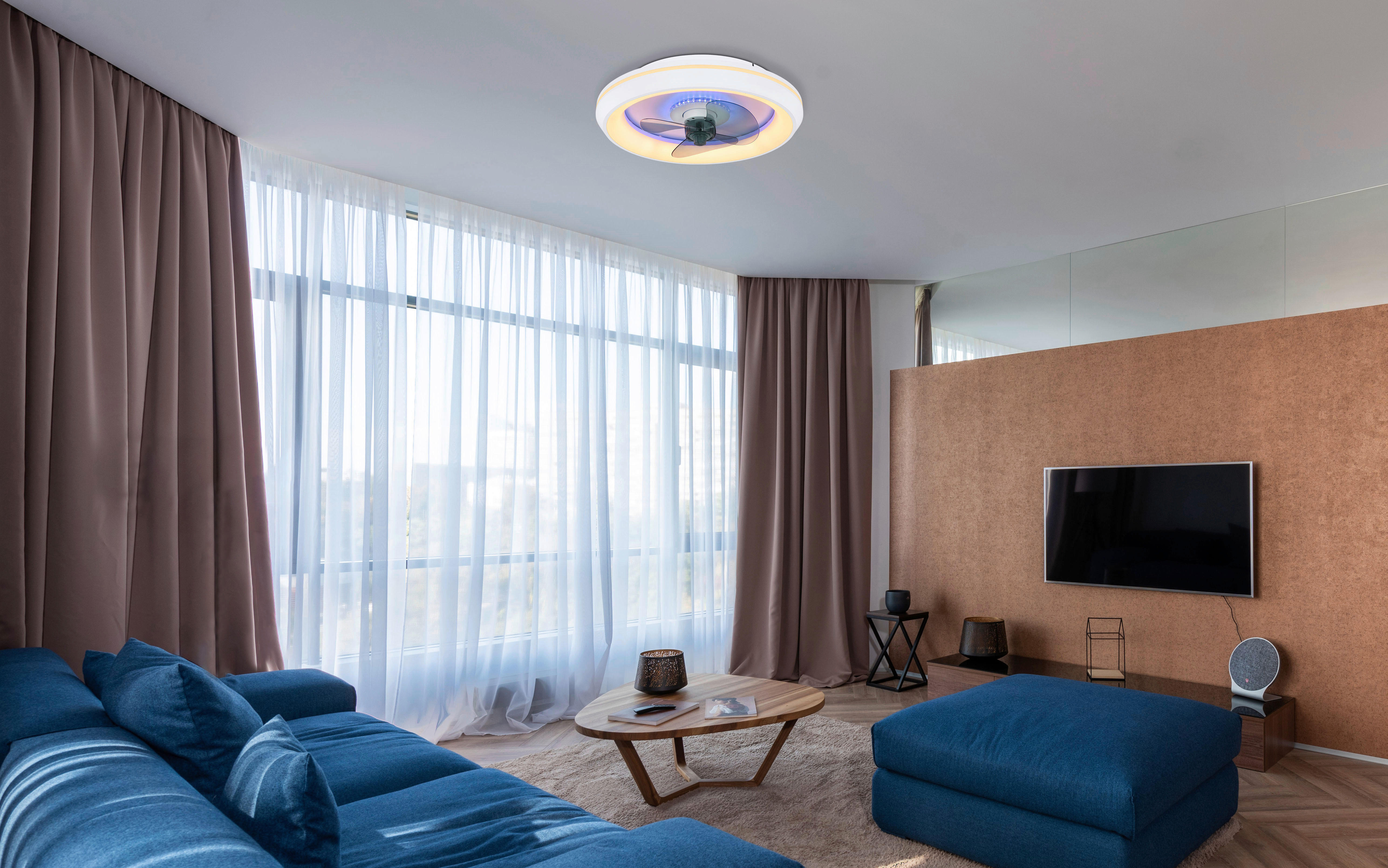 GLOBO LED-Deckenventilator weiß Opal H/D: ca. 13,5x48 cm max. 41 W JOEY - weiß/Opal (48,00/13,50cm) - GLOBO