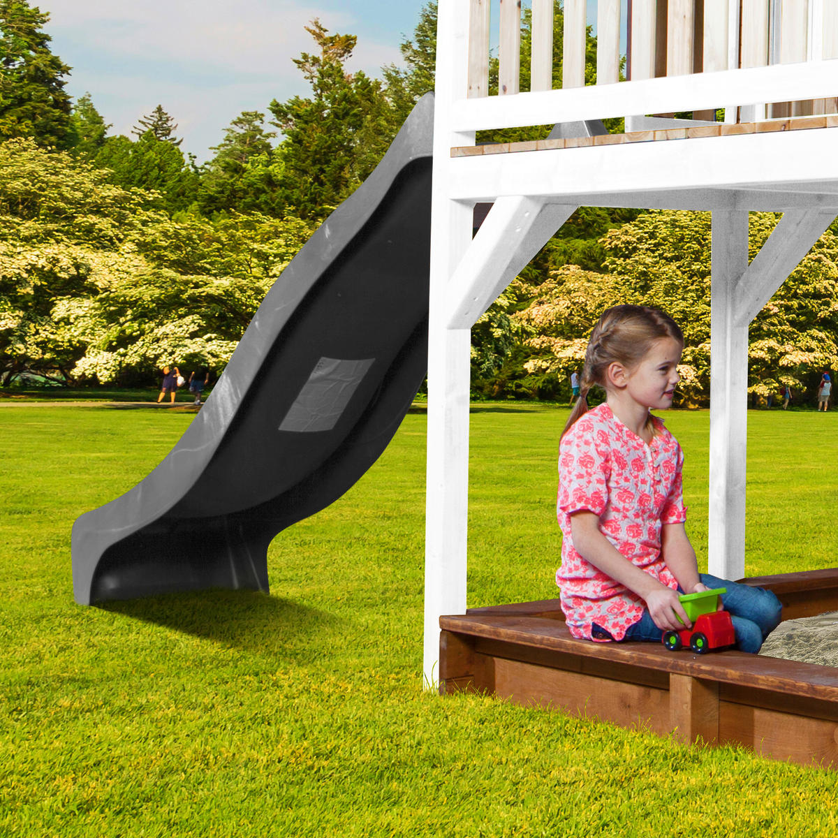 AXI Spielhaus Liam braun B/H/L: ca. 377x291x255 cm Liam - braun/weiß (255,00/377,00/291,00cm) - AXI