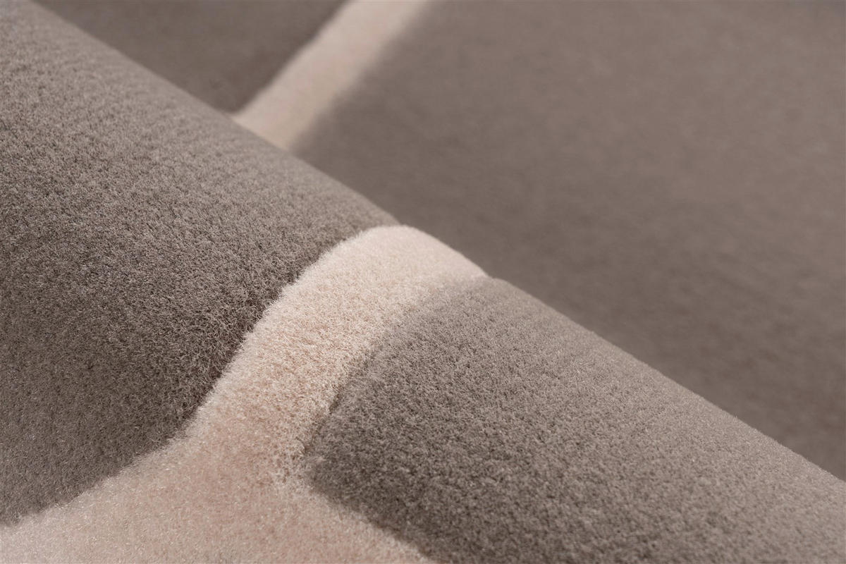 Kayoom Kurzflorteppich Lina 125 taupe B/L: ca. 80x300 cm Lina 125 - taupe/elfenbein (80,00/300,00cm) - Kayoom