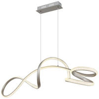 GLOBO LED-Pendelleuchte SWIRL 67341N nickel Metall Kunststoff B/H/L: ca. 33x120x108 cm 1.0 Brennstellen SWIRL - nickel (108,00/33,00/120,00cm) - GLOBO