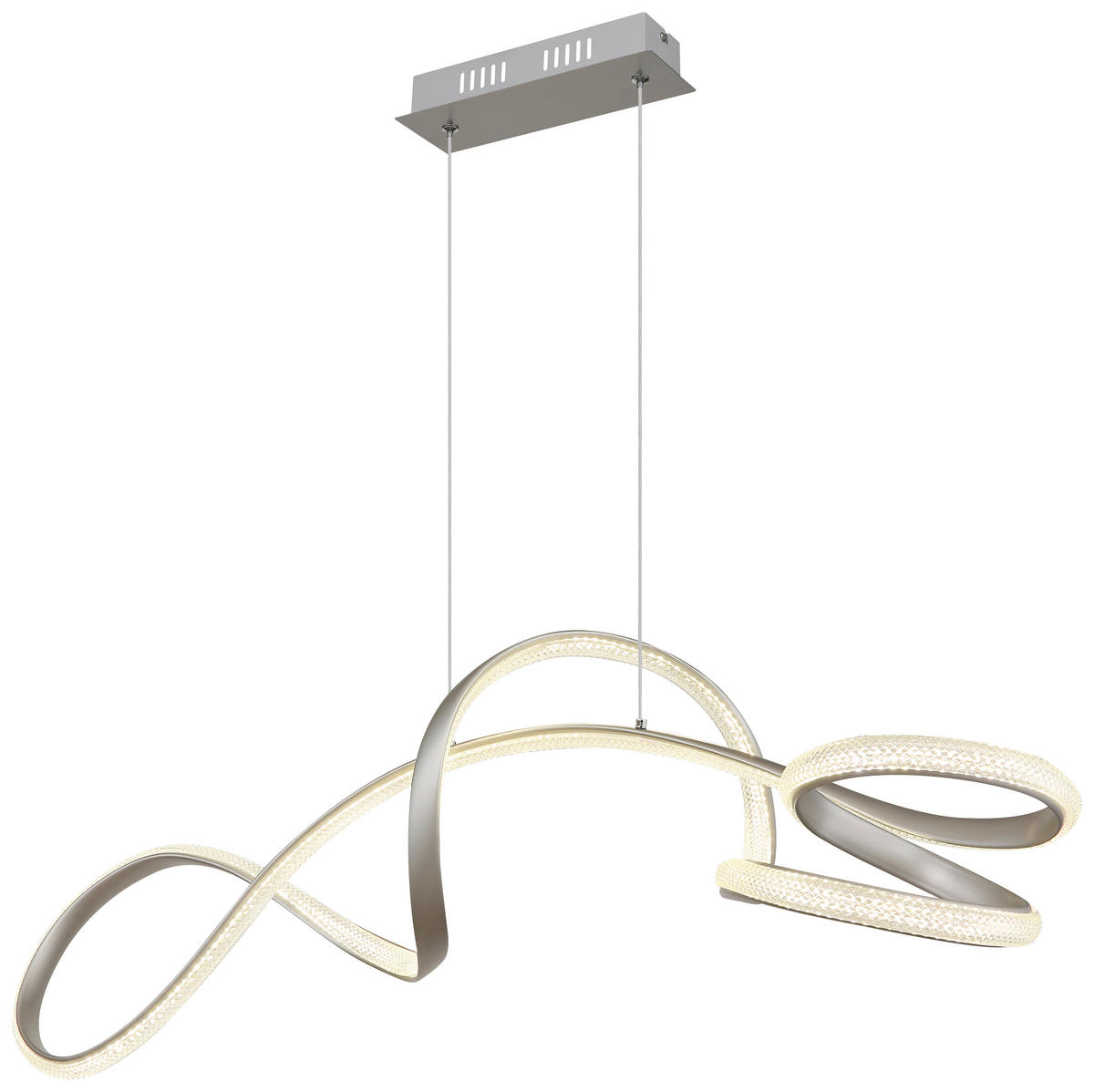 GLOBO LED-Pendelleuchte SWIRL 67341N nickel Metall Kunststoff B/H/L: ca. 33x120x108 cm 1.0 Brennstellen SWIRL - nickel (108,00/33,00/120,00cm) - GLOBO