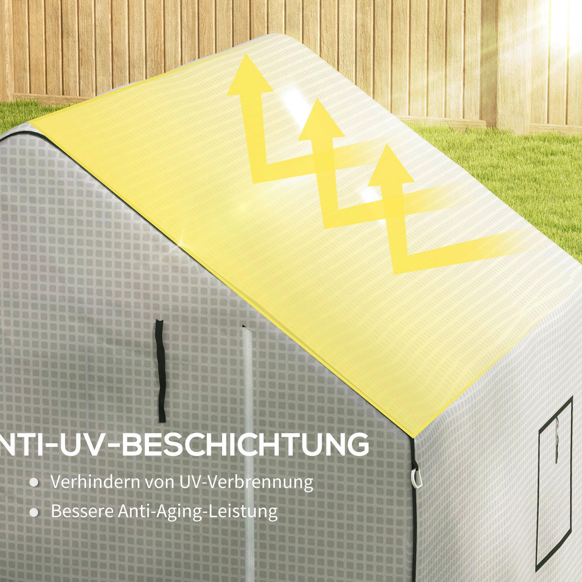 Outsunny Ersatzfolie B/H/L: ca. 143x190x140 cm Ersatzfolie - weiß (140,00/143,00/190,00cm) - Outsunny