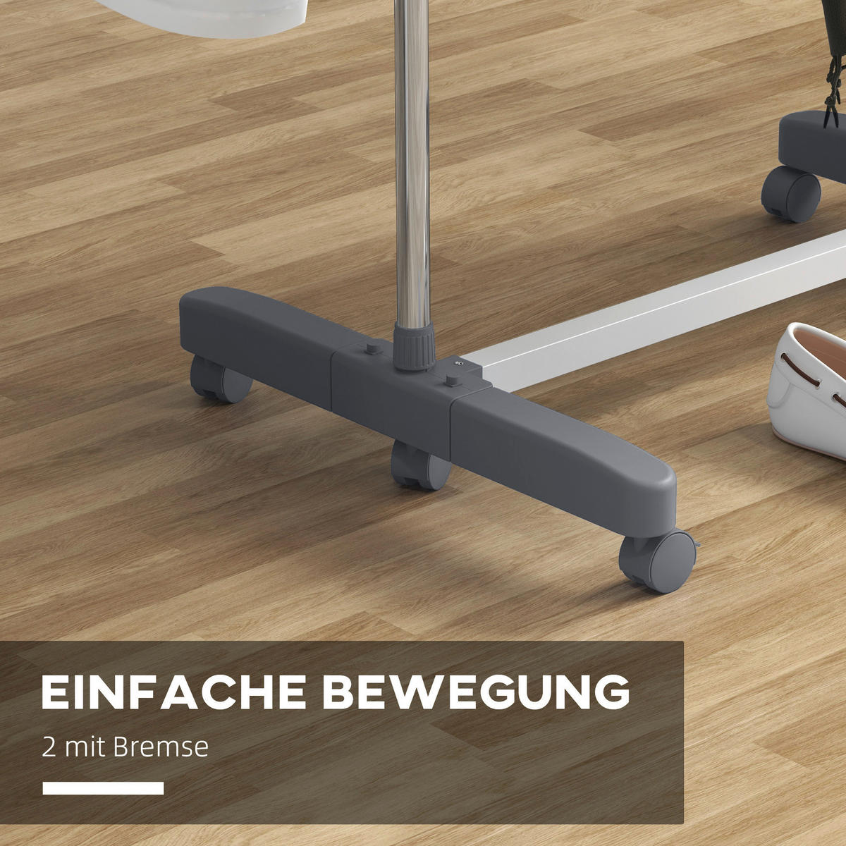 HOMCOM Wäscheständer grau Edelstahl B/H/L: ca. 55x142x152 cm Trockenständer - grau (152,00/55,00/142,00cm) - HOMCOM