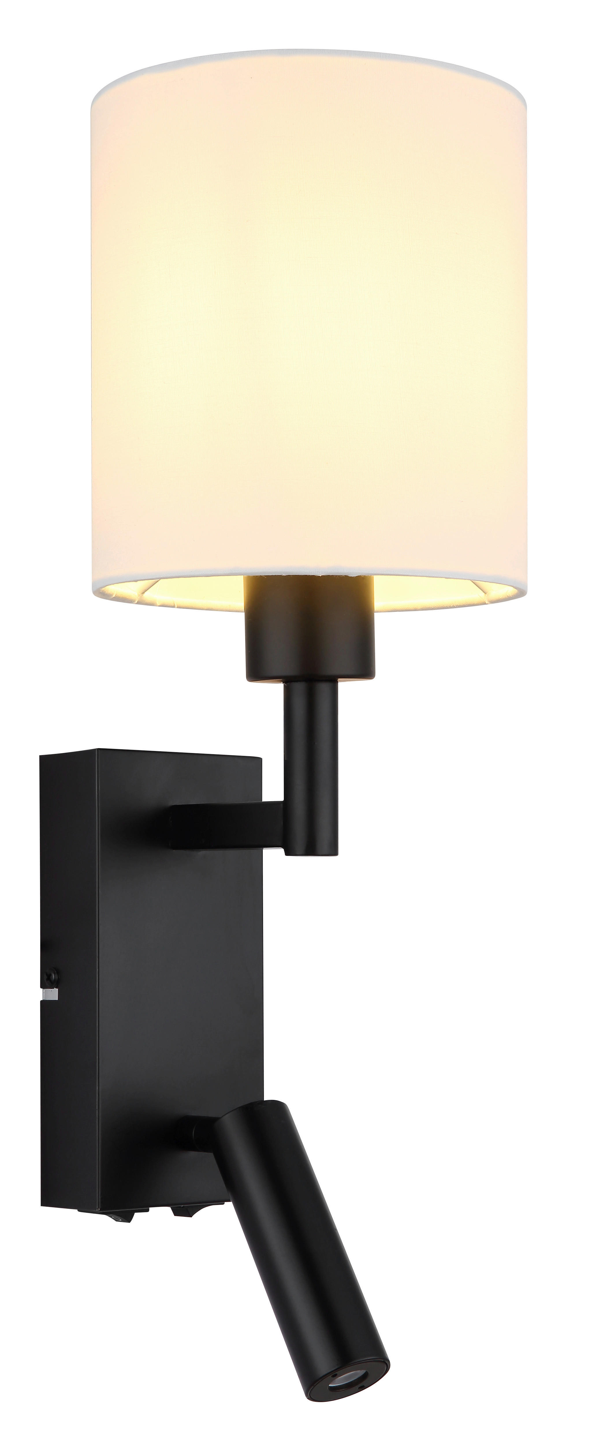 Thumbnail - GLOBO Wandleuchte weiß schwarz Metall B/H/L: ca. 17x45,5x15 cm E27 2 Brennstellen